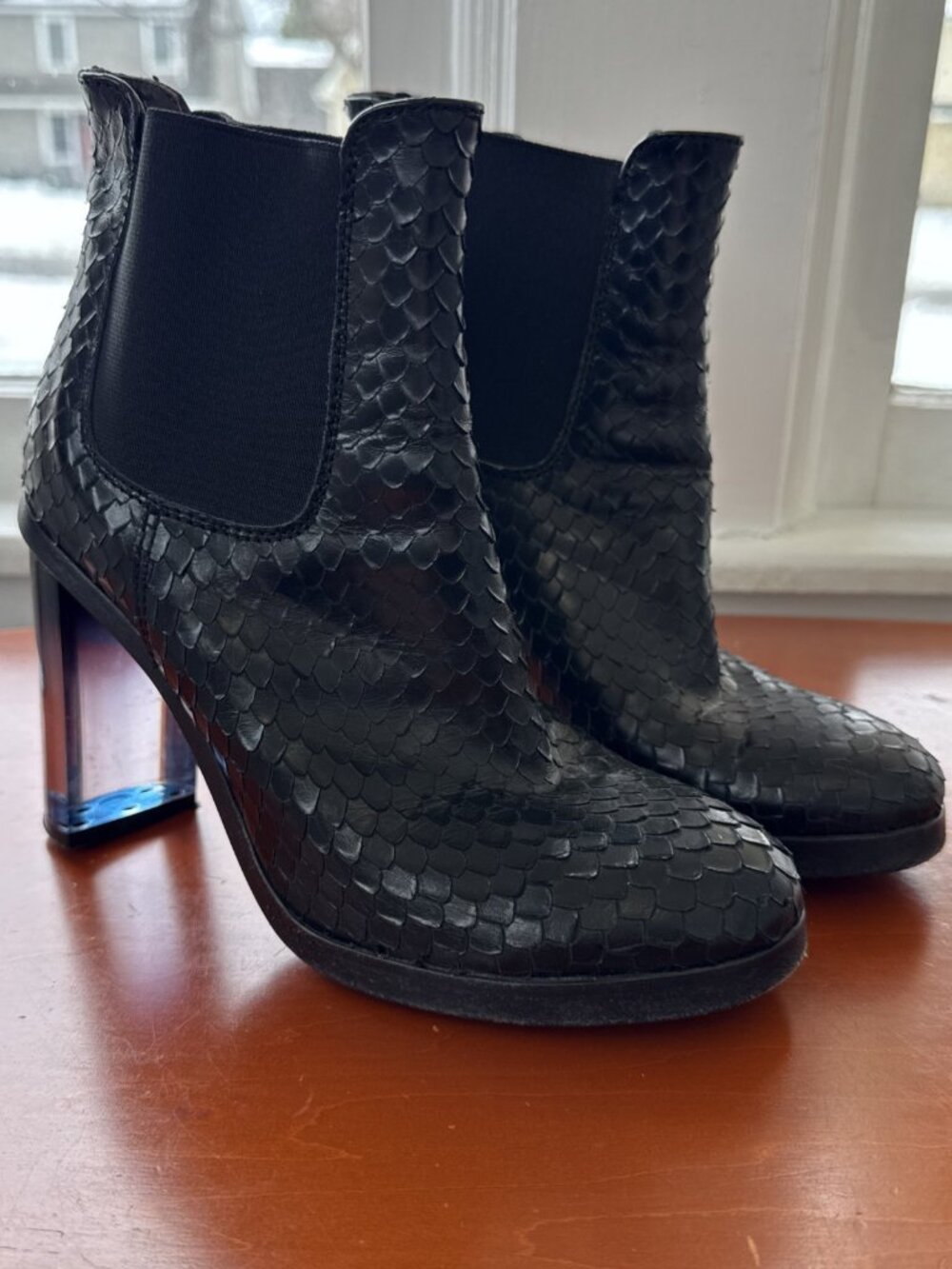 AGL Attilio Giusti Leombruni Women’s Black Leather Ankle Boots 36 US 6 RARE HEEL